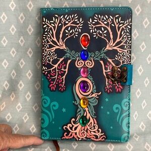 Blank Spell Book of Shadows Journal with Lock Vintage Leather Diary. NWOT